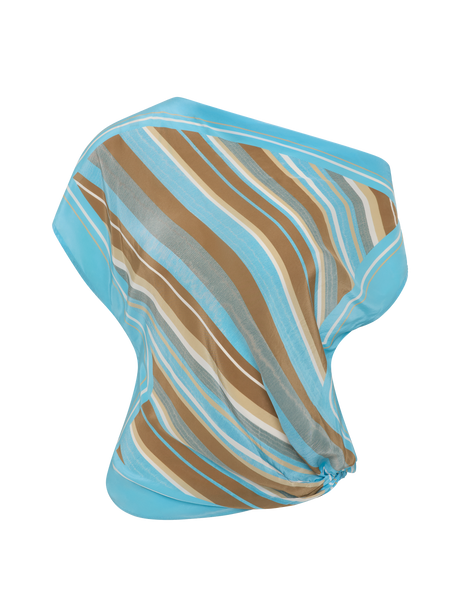 Elaris Drape Top | Sandalwood Stripe