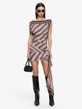 Evely Mini Dress | Geo Scarf Print