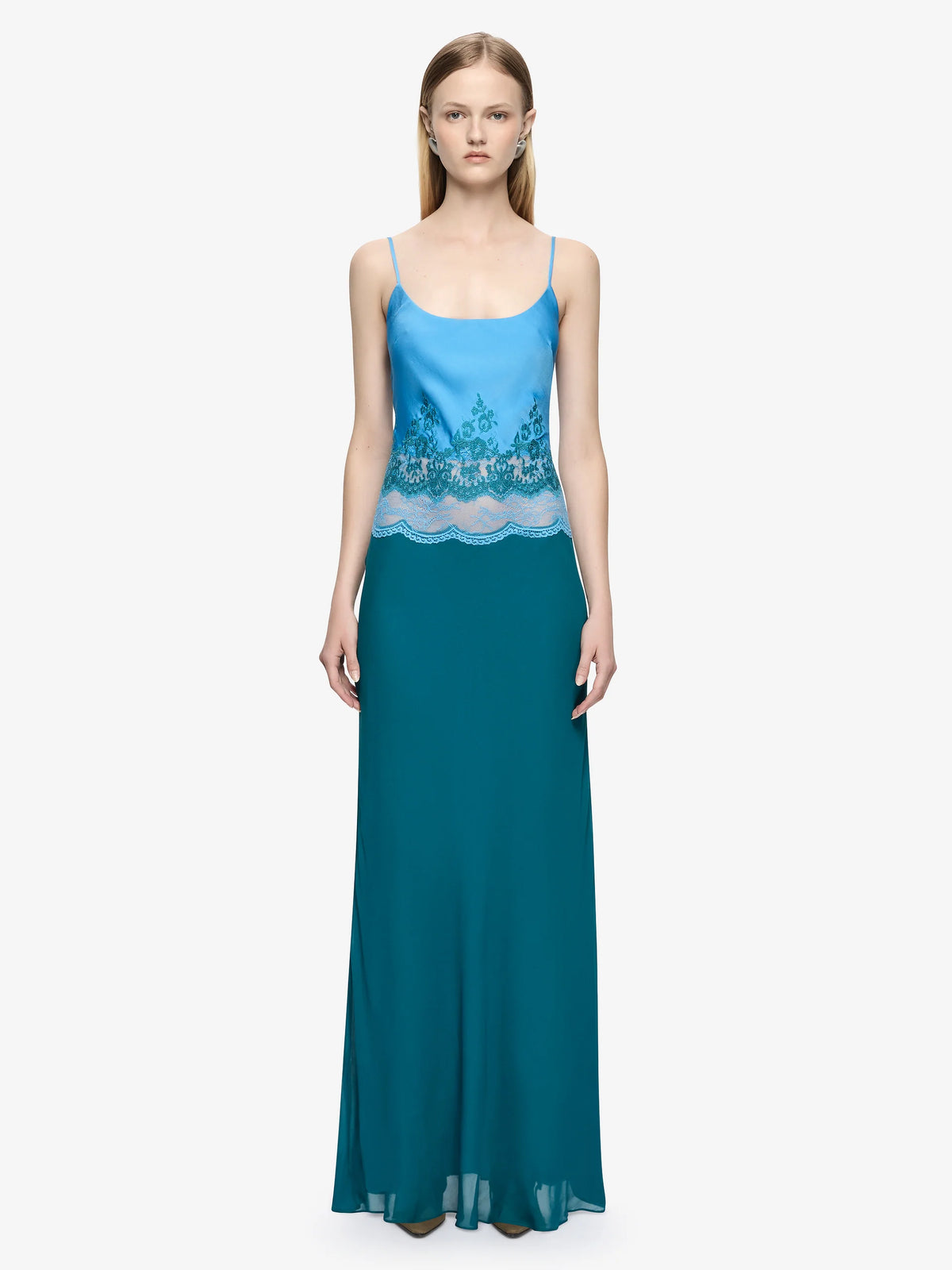 Orsina Scoop Maxi Dress | Azure Blue/Jade