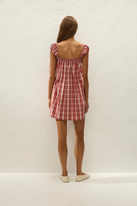 Belinha Mini Dress | Ines Check Terra Rosso