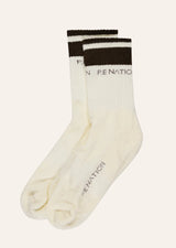 Homage Sock | Whisper White & Tarmac Brown