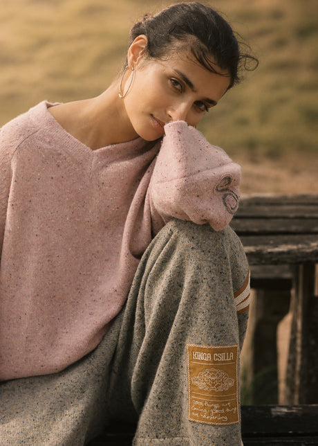 Speckle Liric Chunky Knit Jumper | Pink
