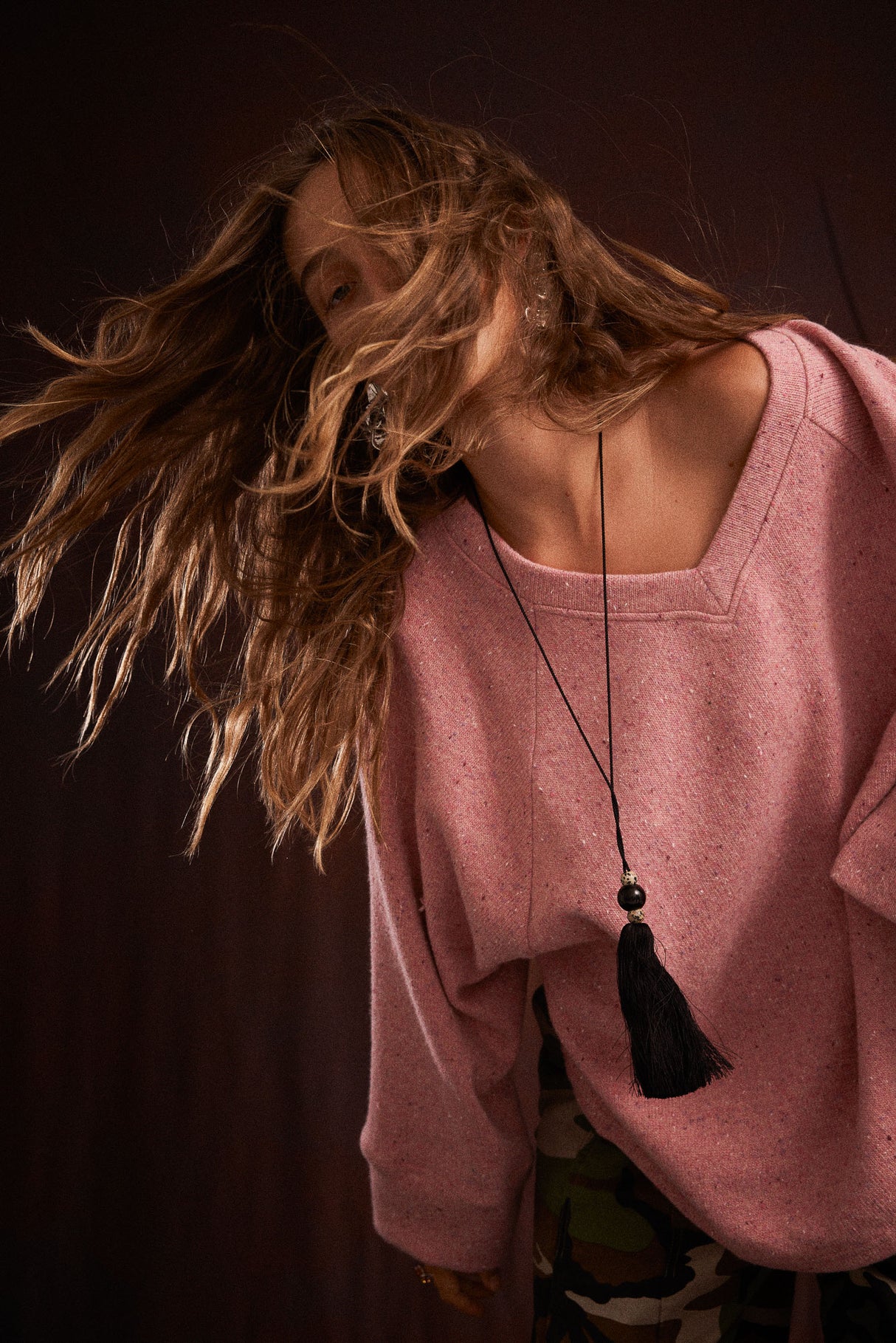 Speckle Liric Chunky Knit Jumper | Pink