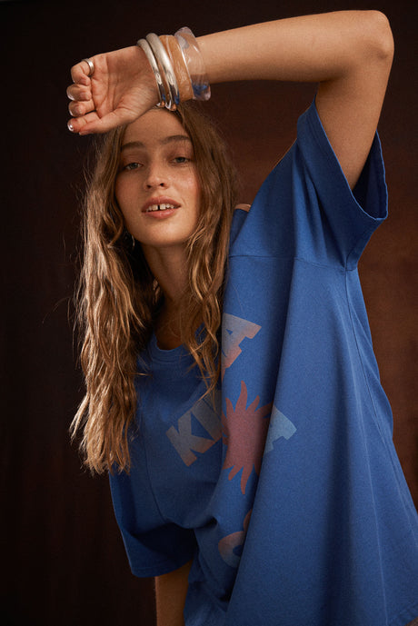 Sunset Tee | Blue Raglan
