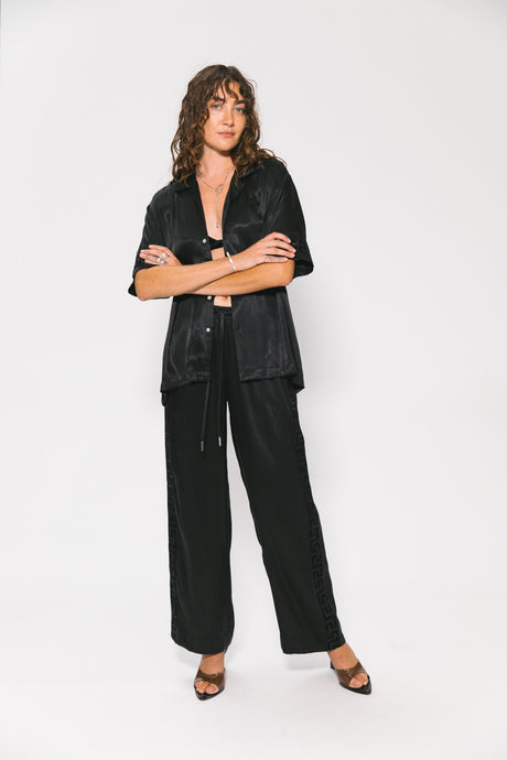 Black Panel Geo Resort Shirt