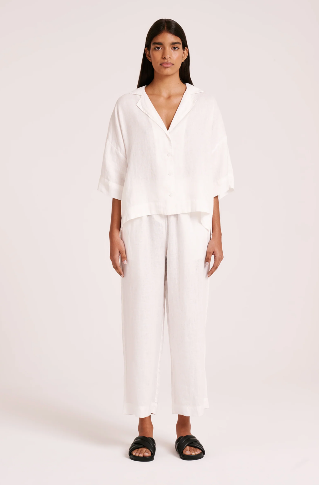 Lounge Linen Shirt | White