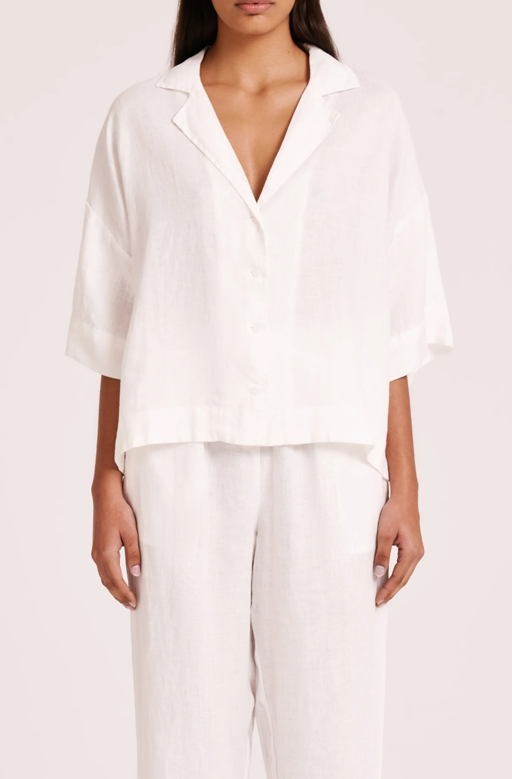 Lounge Linen Shirt | White