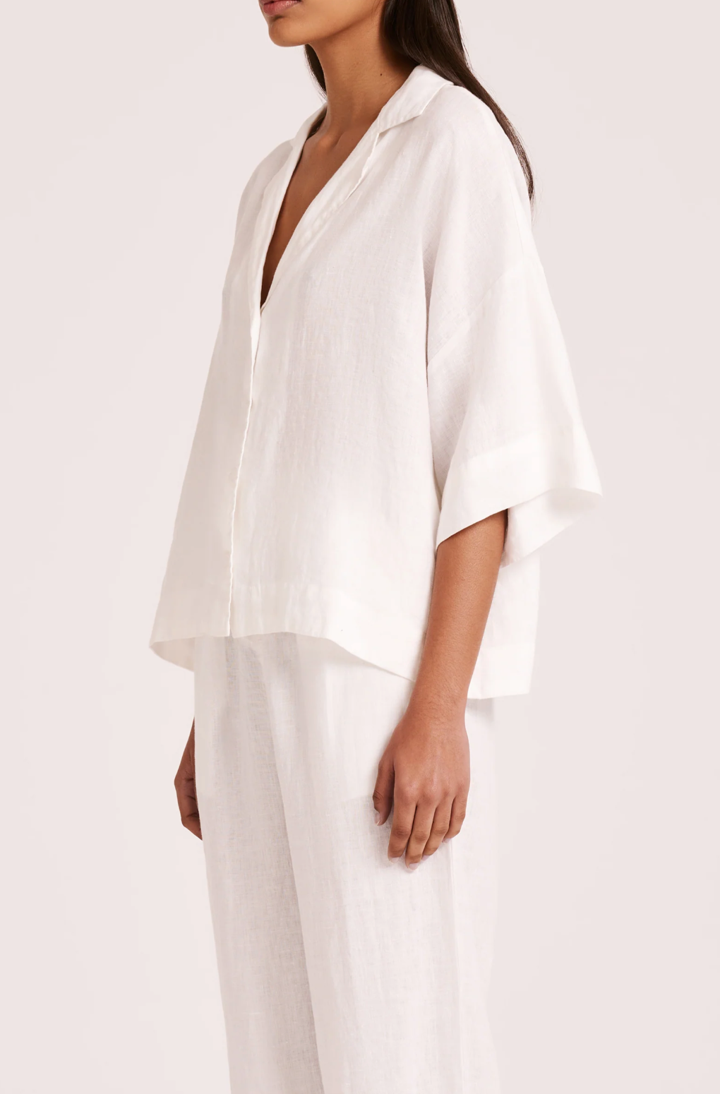 Lounge Linen Shirt | White