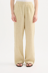 Lounge Stripe Linen Pant | Moss Stripe