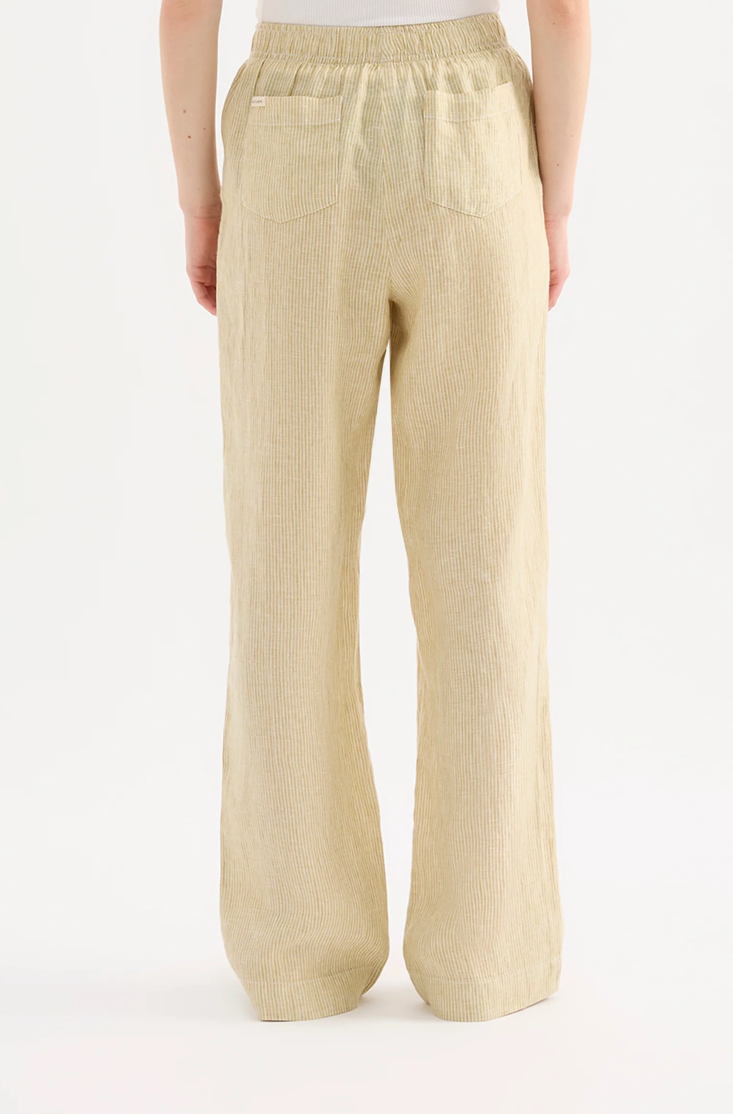 Lounge Stripe Linen Pant | Moss Stripe
