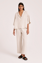 Lounge Linen Crop Pant | Natural
