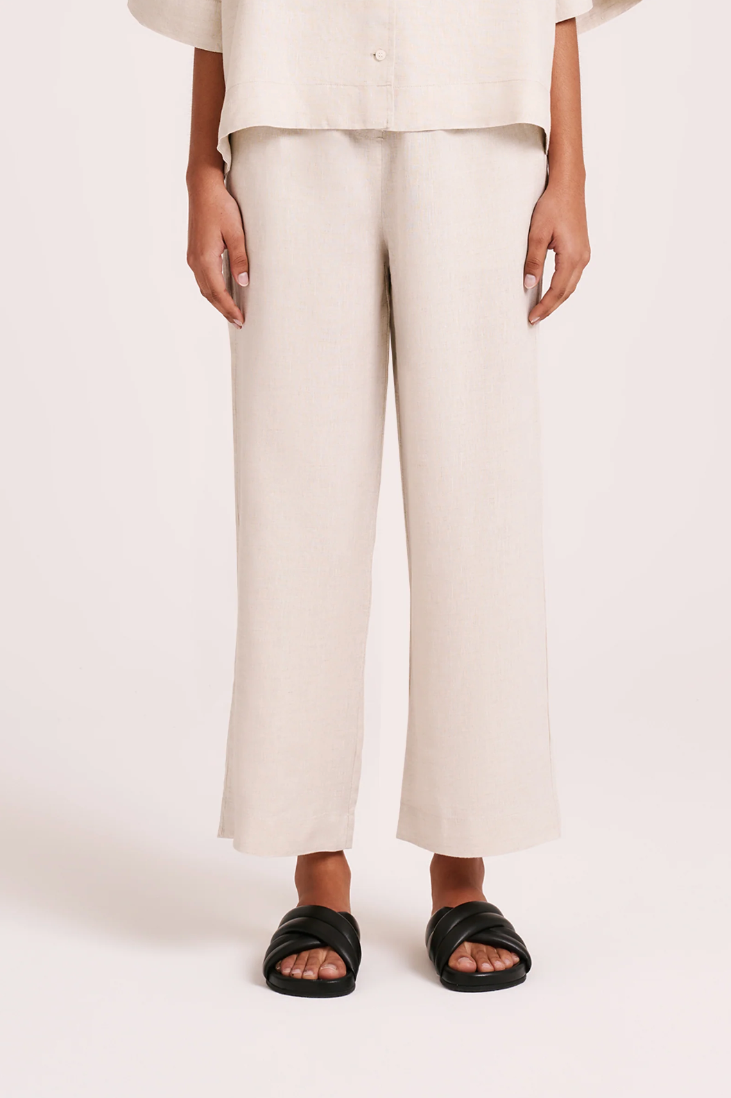 Lounge Linen Crop Pant | Natural