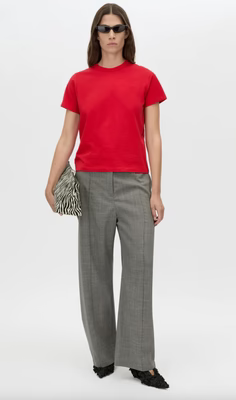 Rosa Monogram Neat Fit Tee | Poppy Red