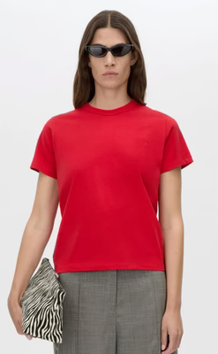Rosa Monogram Neat Fit Tee | Poppy Red
