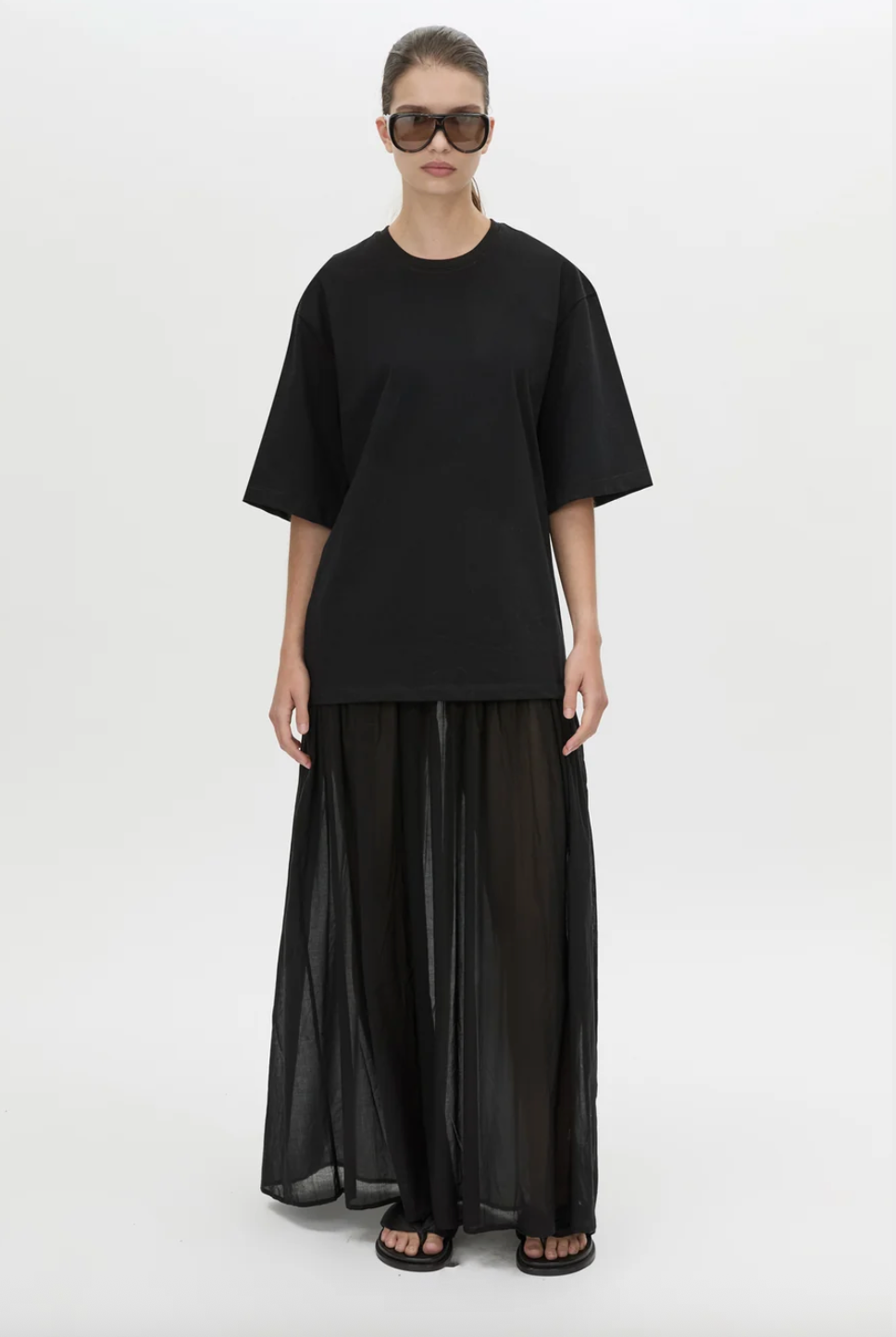 Romy Contrast Maxi Dress | Black