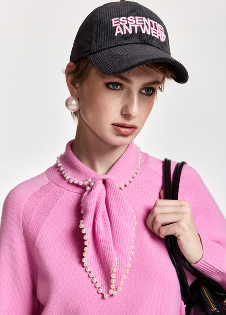 Kainor Corduroy Logo Cap | Navy/Pink