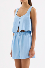 Theo Linen Top | Bermuda