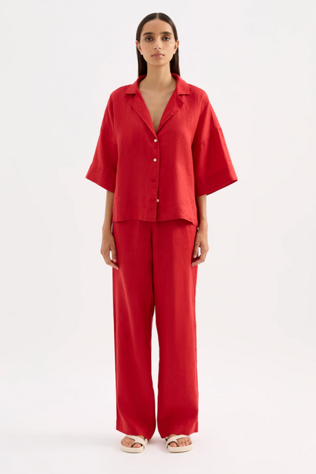 Lounge Linen Pant | Vermillion