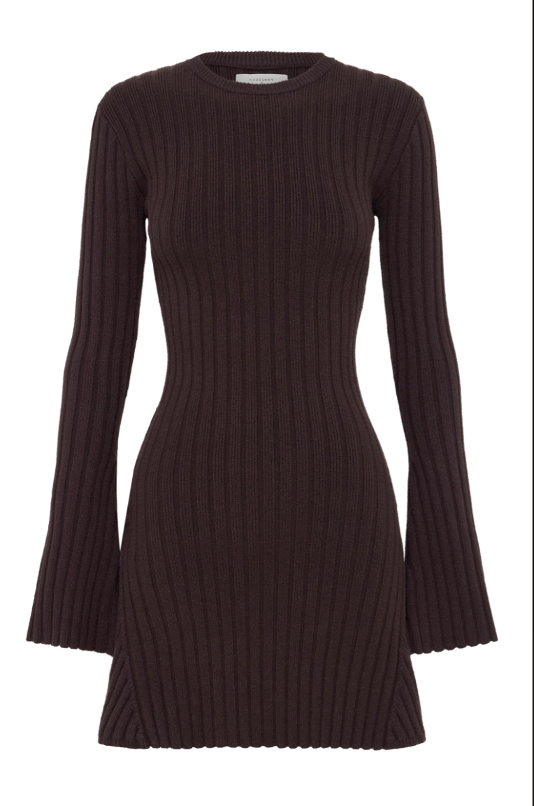 Astrid Knit Mini Dress | Espresso