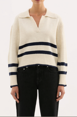 Archer Rugby Knit | Cloud Stripe