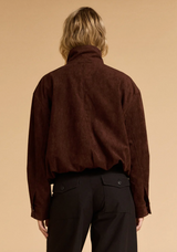 Faux Suede Bomber | Espresso