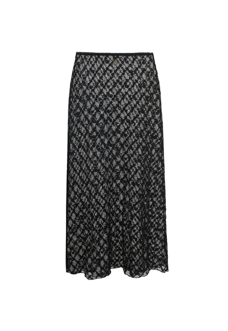 Serpent Lace Maxi Skirt | Noir