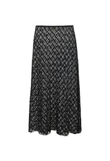Serpent Lace Maxi Skirt | Noir