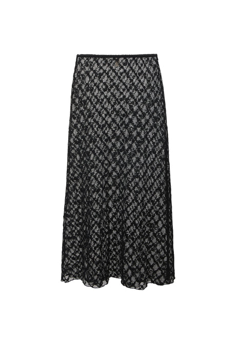 Serpent Lace Maxi Skirt | Noir