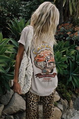 Coco Cantina Biker Tee | Taupe