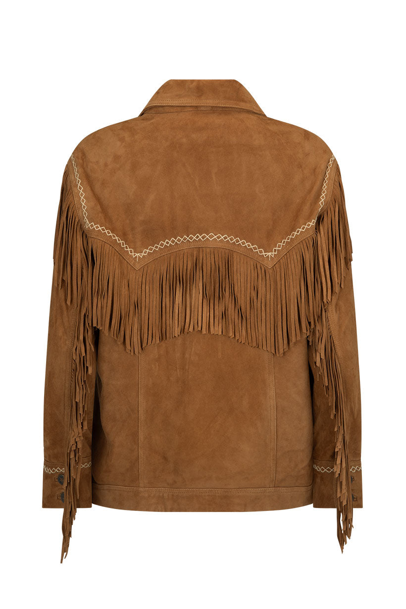 Fearless Heart Suede Fringe Jacket | Vintage Tan