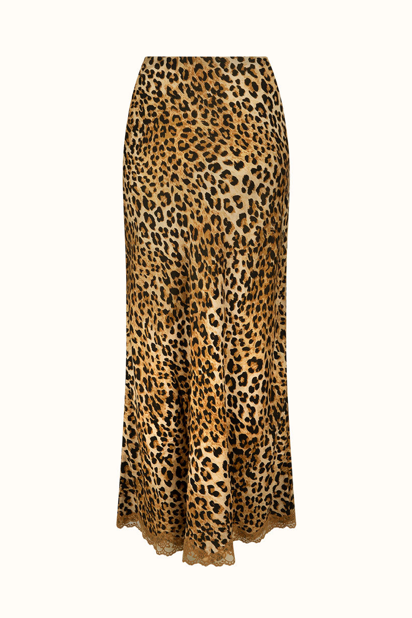 Samantha Bias Skirt | Vintage Leopard