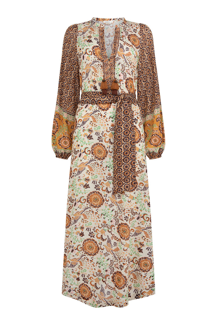 Sannah Boho Maxi Dress | Golden Ochre
