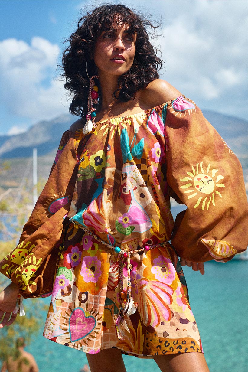 Birth of Venus Tunic Dress | Caramel
