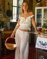 Yaya Lace Pant | Antique White