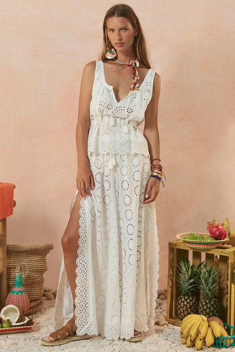 Yaya Lace Pant | Antique White