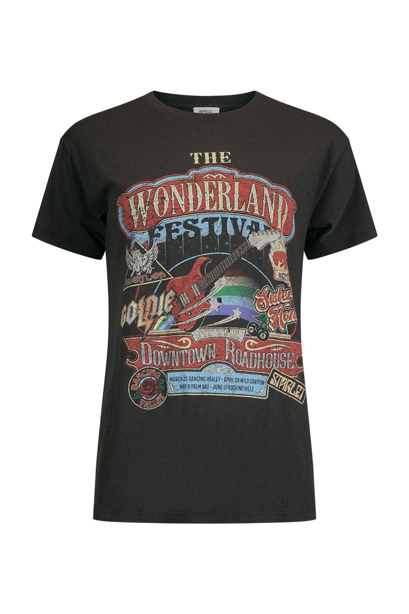 Wonderland Biker Tee | Charcoal