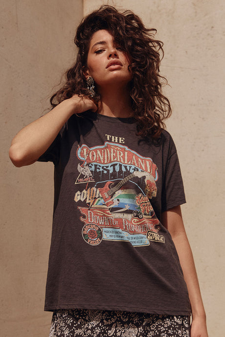 Wonderland Biker Tee | Charcoal