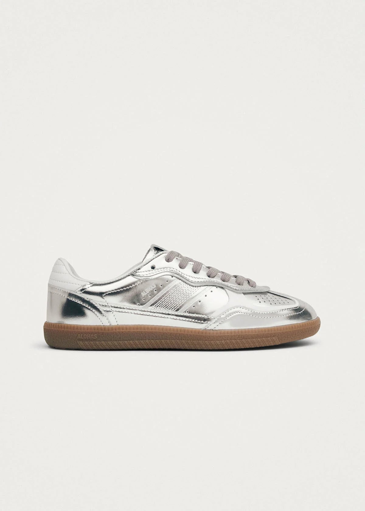 Tb.490 Rife Shimmer Silver Cream Leather Sneakers
