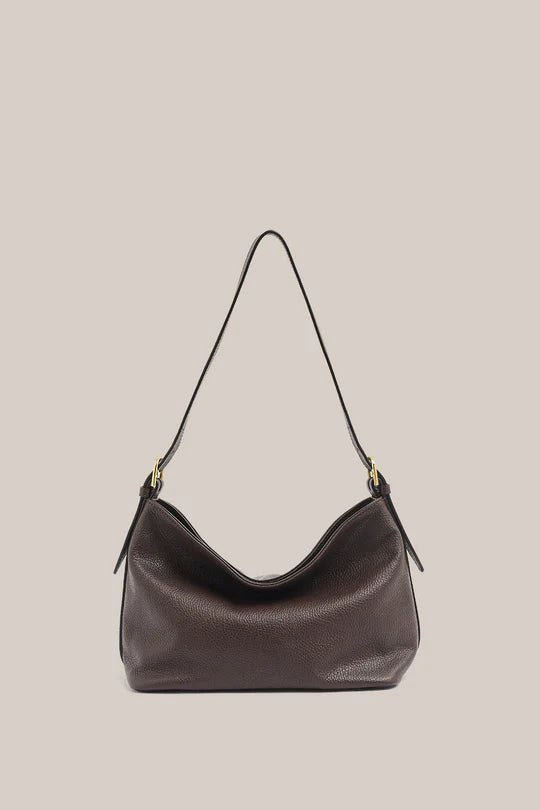 Eden Dark Chocolate  Leather Shoulder Bag