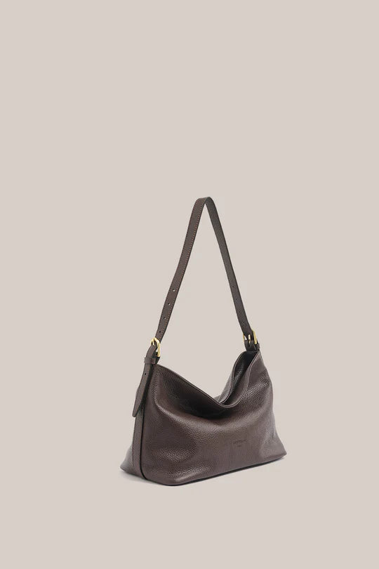 Eden Dark Chocolate  Leather Shoulder Bag