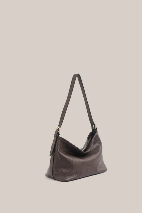 Eden Dark Chocolate  Leather Shoulder Bag