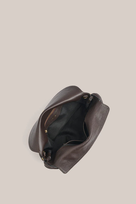 Sloan Large Dark Chocolate Leather Top Handle Crossbody