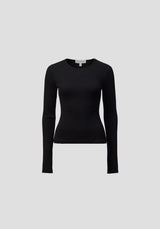 Woods Rib Longsleeve Tee | Black