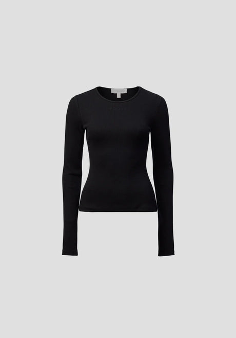 Woods Rib Longsleeve Tee | Black