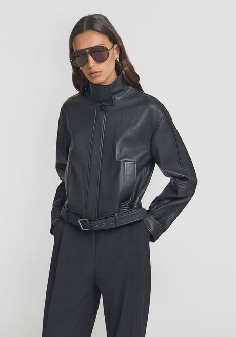 Rampage Leather Bomber Jacket | Black