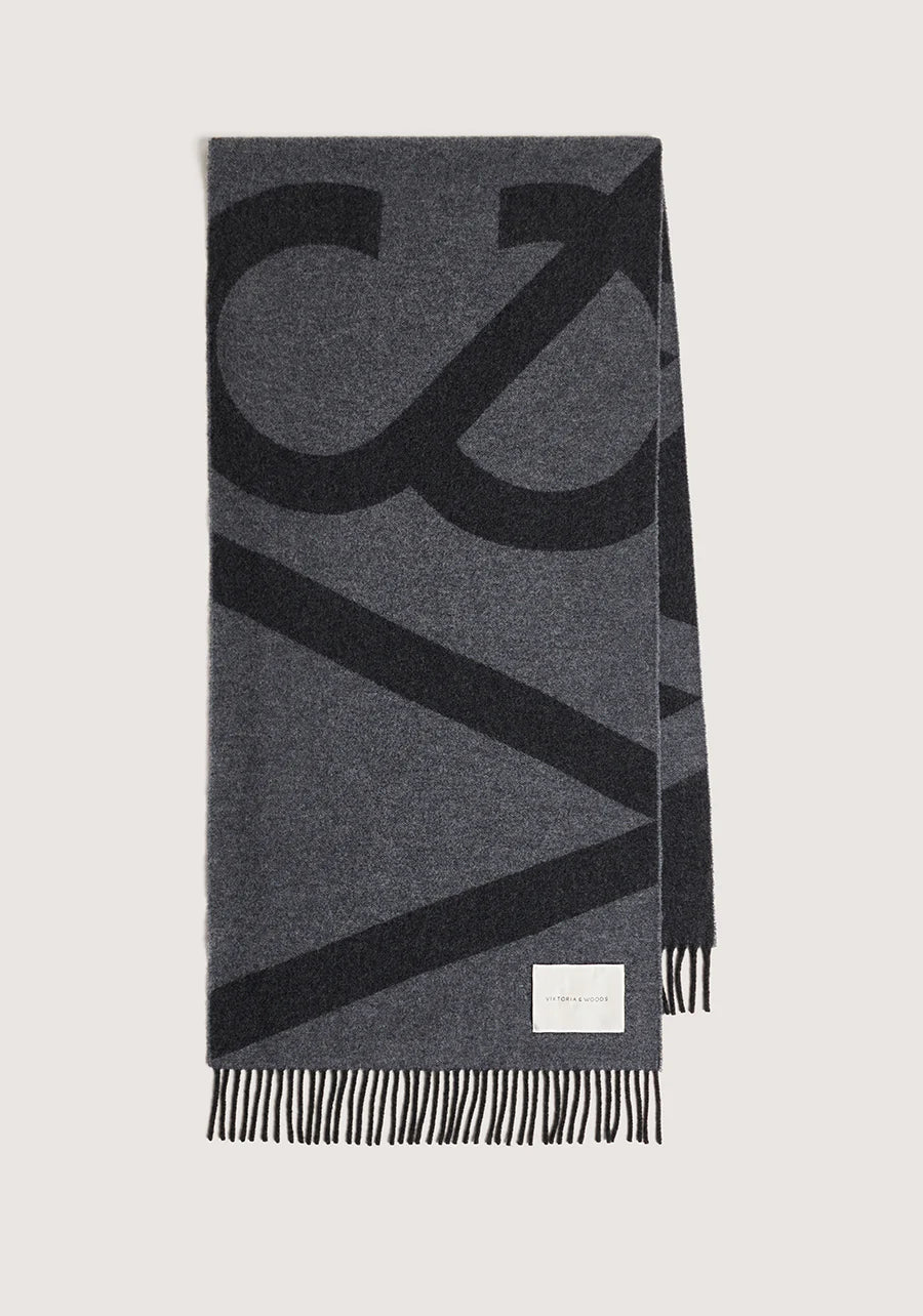 Snowdrift Merino Scarf | Charcoal