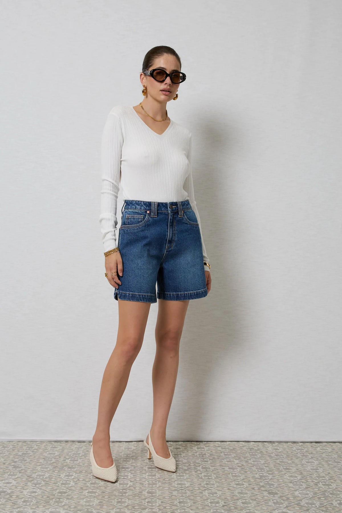 Zola Long Denim Shorts | Rinse Wash