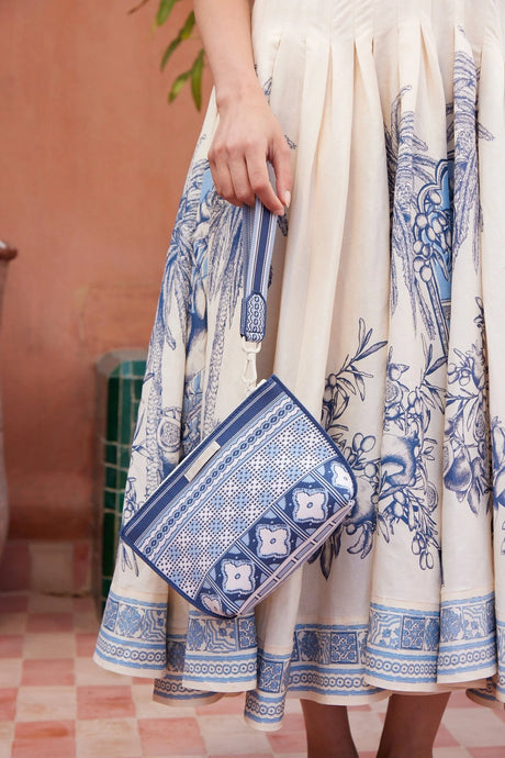 Villa Romantica Jacquard Pouch | Blue