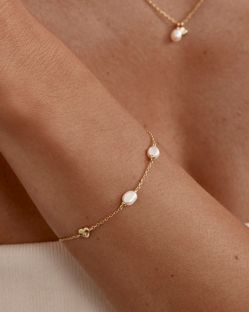 18K Gold Vermeil Under The Moonlight Pearl Bracelet