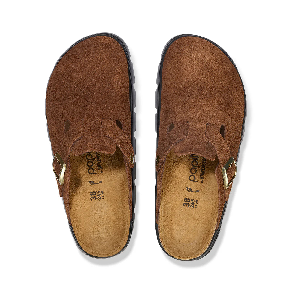 Birkenstock Boston Chunky Dark Tea Leather Narrow
